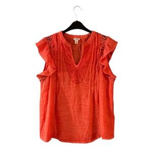 Spense ($85) Rayon Blend Boho Lace Top - PTP 21